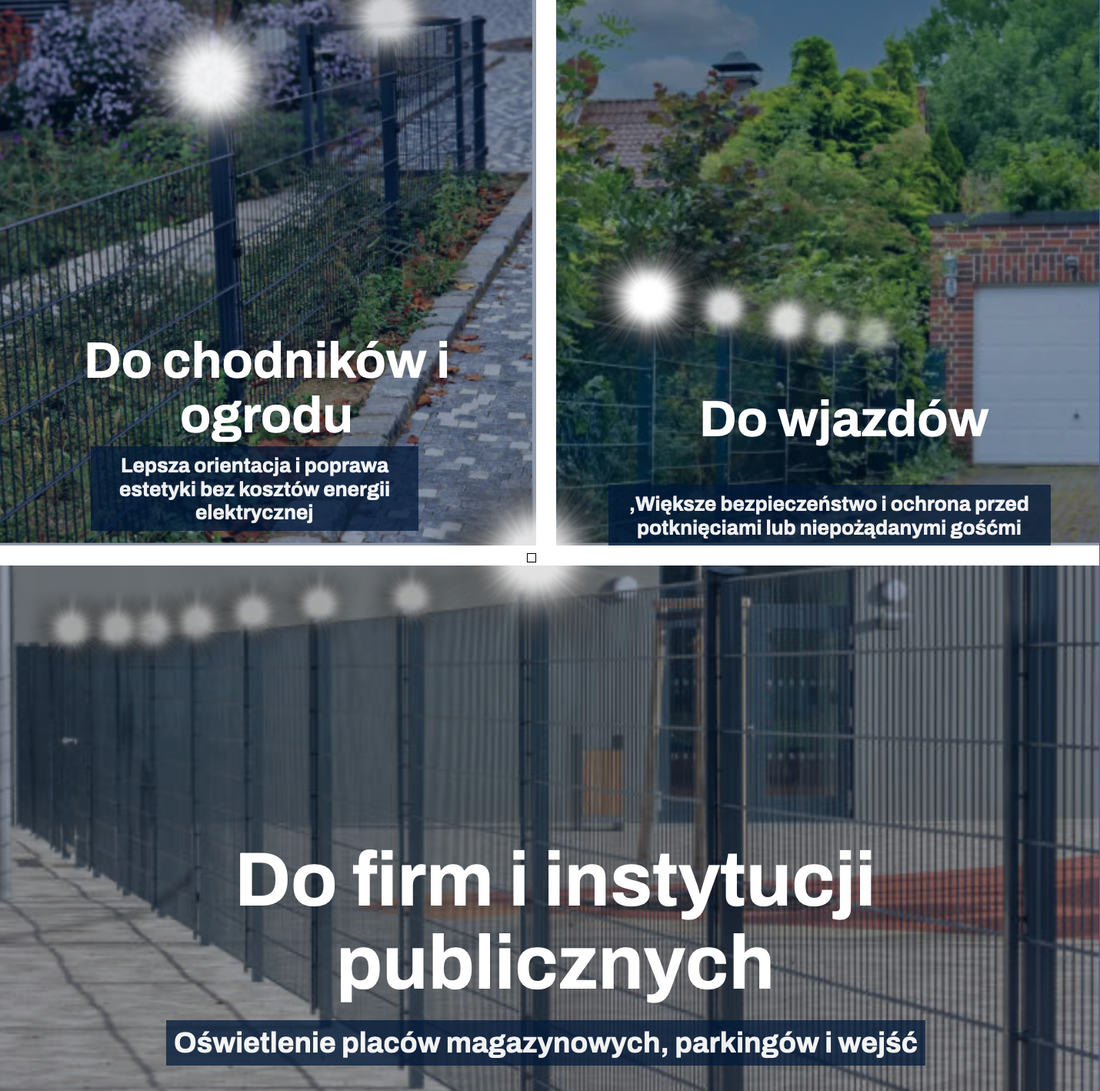 6040 Lampa solarna LED do ogrodzenia