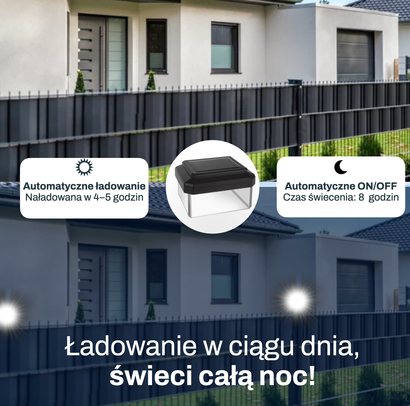 6040 Lampa solarna LED do ogrodzenia
